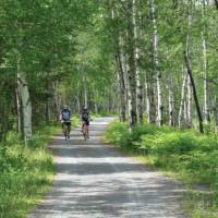 Cycling through Pt.Taillon National Park along Lac St. Jean, Quebec