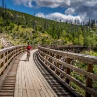 Wooden Trestle Bridges of the Kettle Valley rail trail near Kelowna, BC