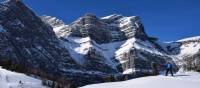 Blue skies, rocky peaks, and pristine white snow make the perfect playground