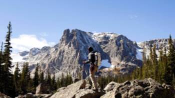 Hiking in the majestic Rocky Mountains