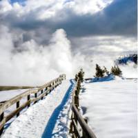 Blue skies overhead as we explore the beauty of Yellowstone National Park