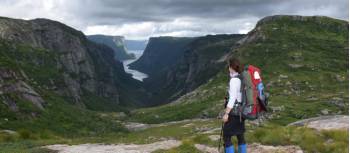 Backpacker enjoying the classic Western Brook views