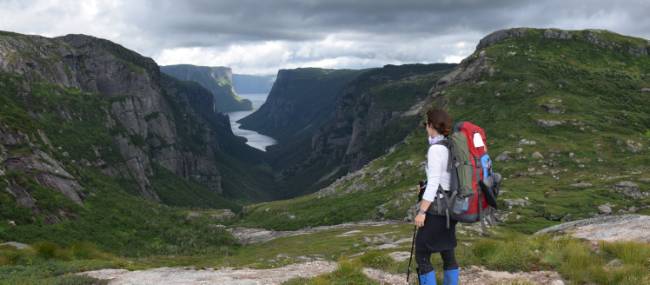Backpacker enjoying the classic Western Brook views